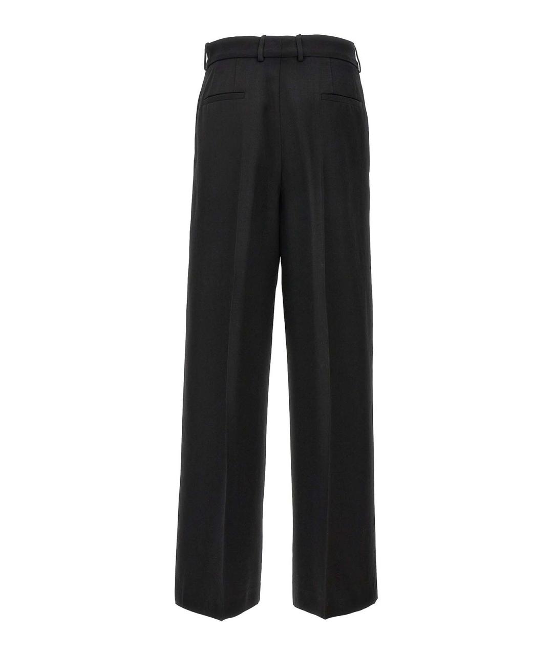 JIL SANDER Черные шелковые прямые брюки, фото 2
