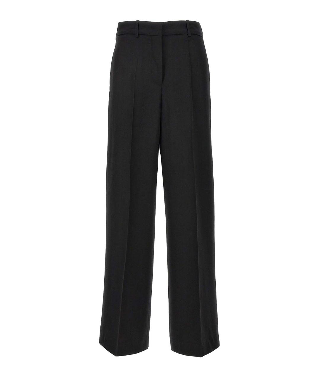 JIL SANDER Черные шелковые прямые брюки, фото 1
