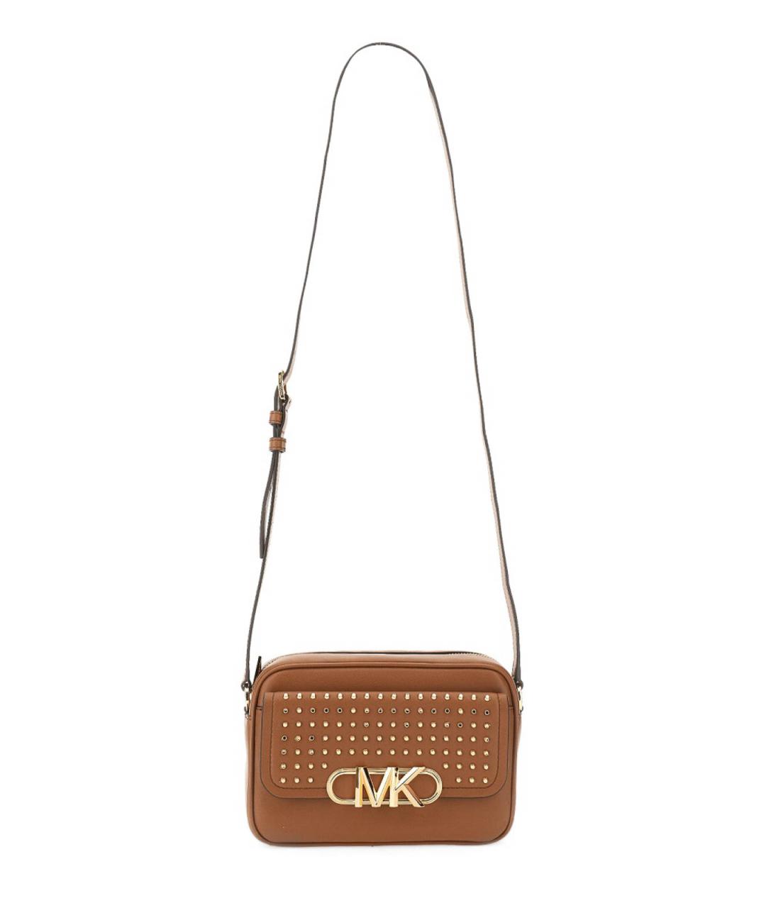 MICHAEL MICHAEL KORS Коричневая кожаная сумка через плечо, фото 3