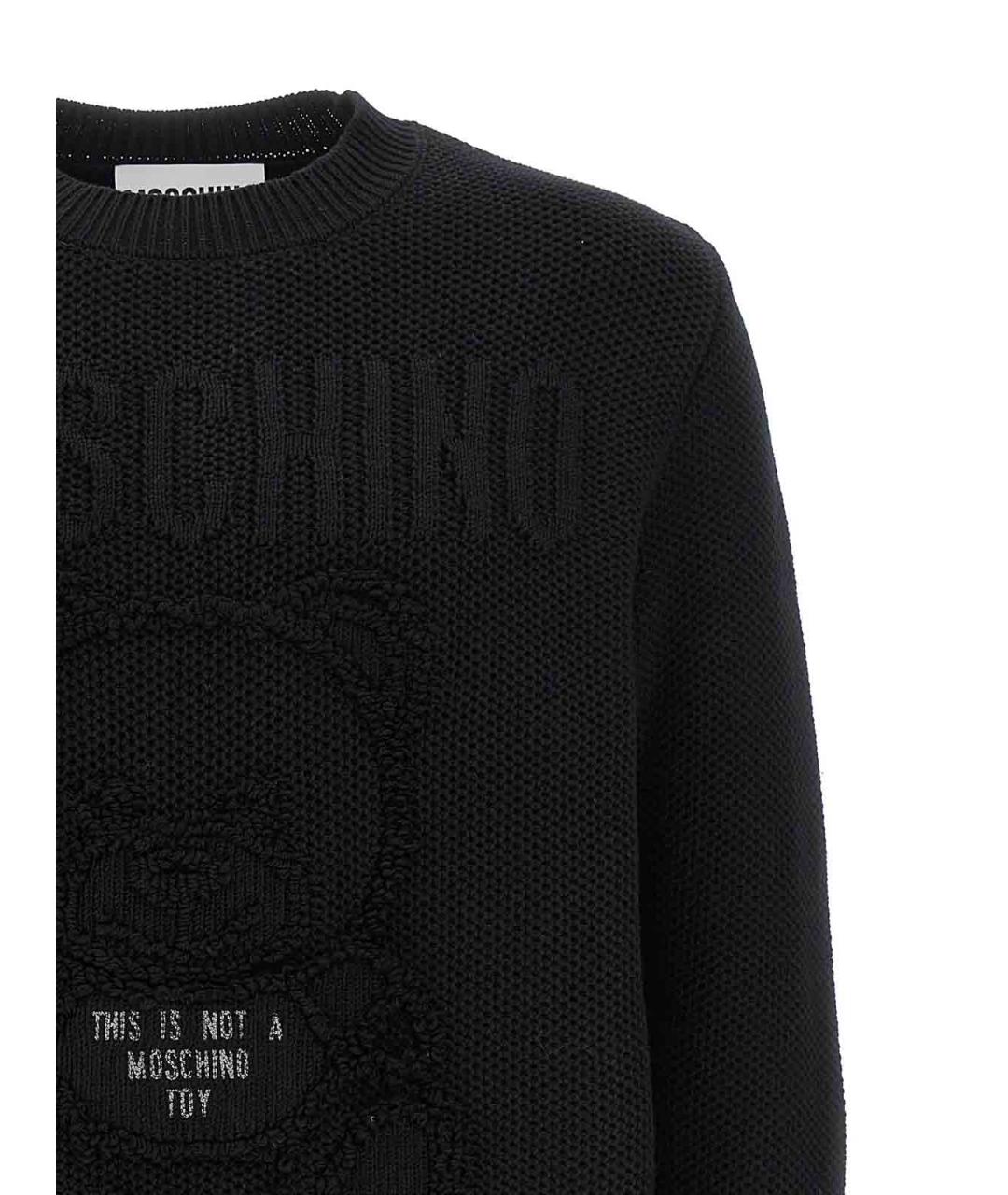 MOSCHINO Черный хлопковый джемпер / свитер, фото 3