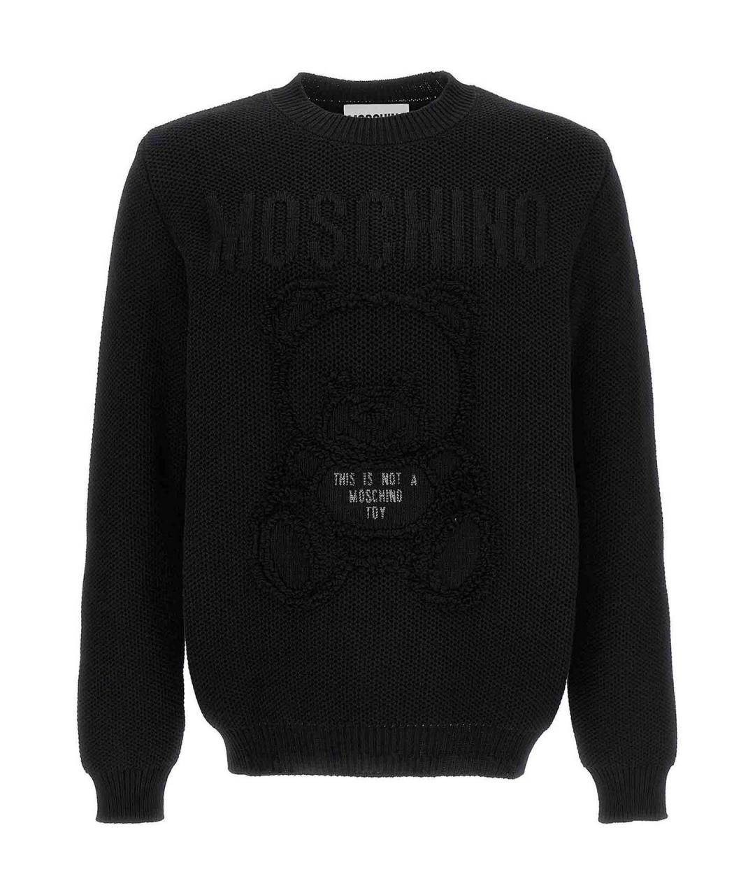 MOSCHINO Черный хлопковый джемпер / свитер, фото 1