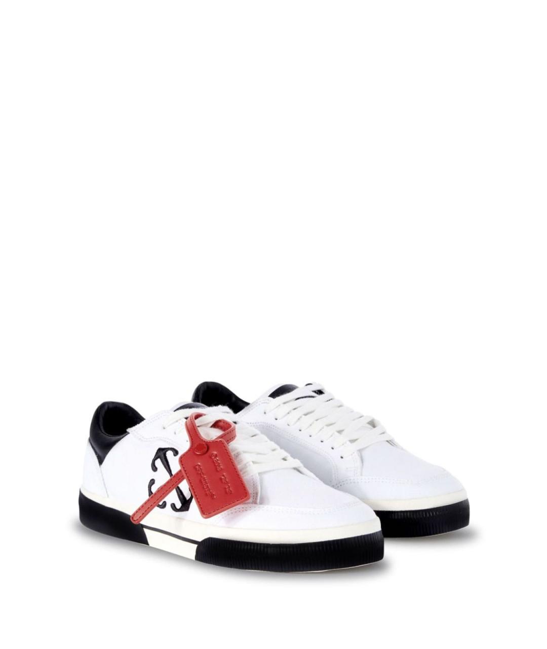 OFF-WHITE Белые текстильные низкие кроссовки / кеды, фото 6