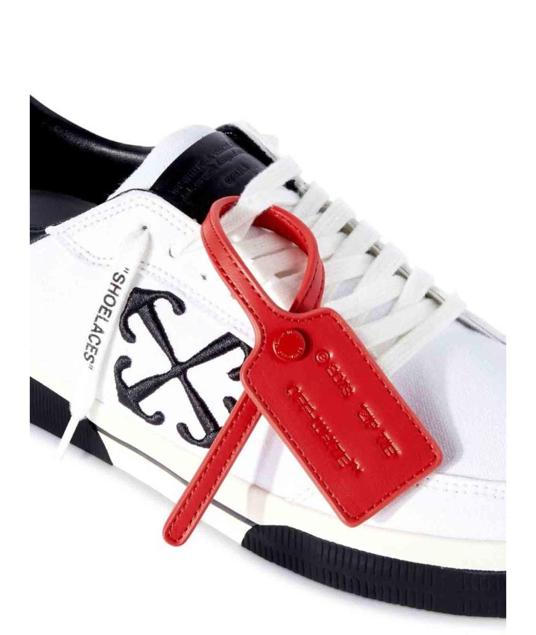 OFF-WHITE Белые текстильные низкие кроссовки / кеды, фото 4