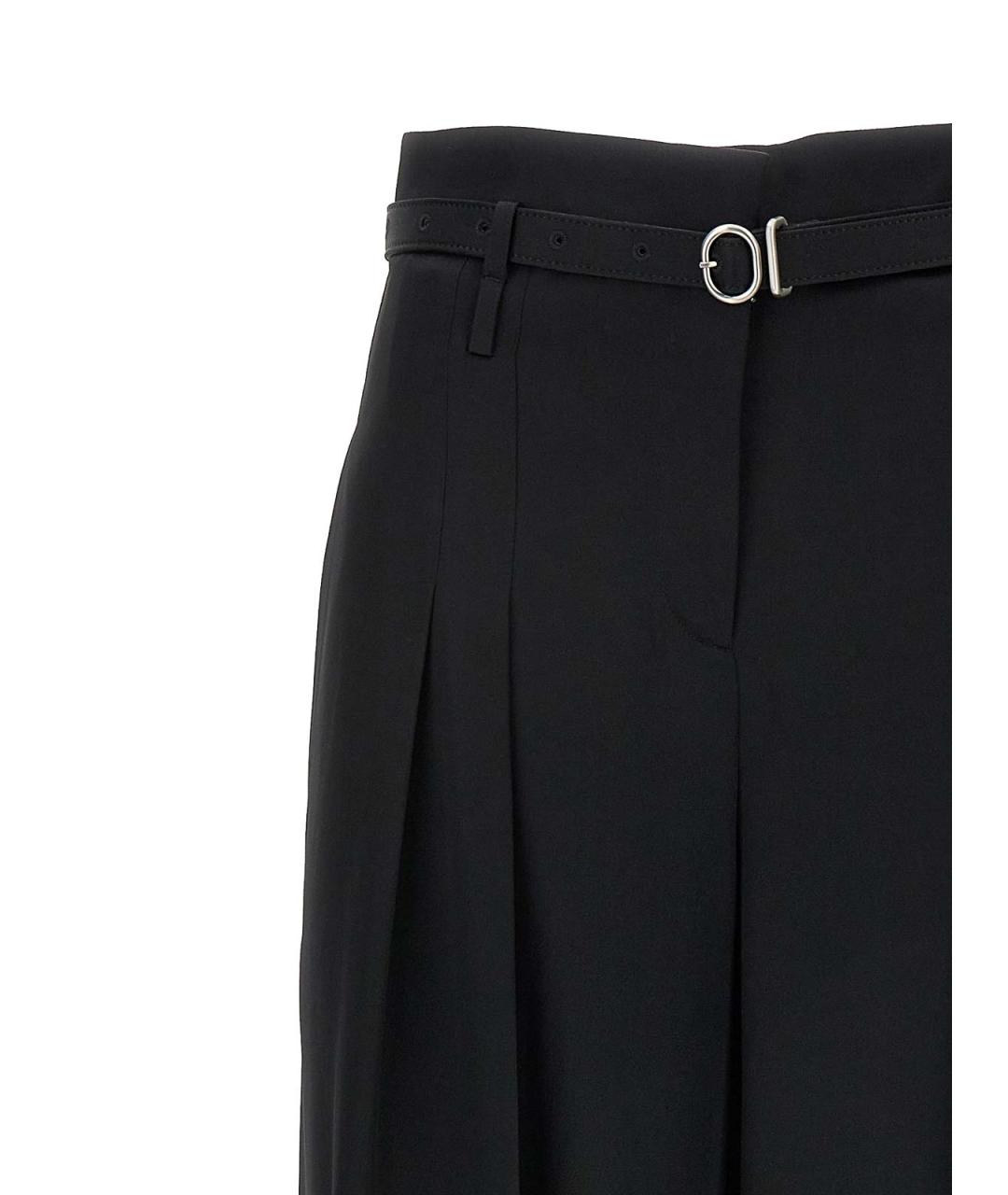 JIL SANDER Черные вискозные прямые брюки, фото 3