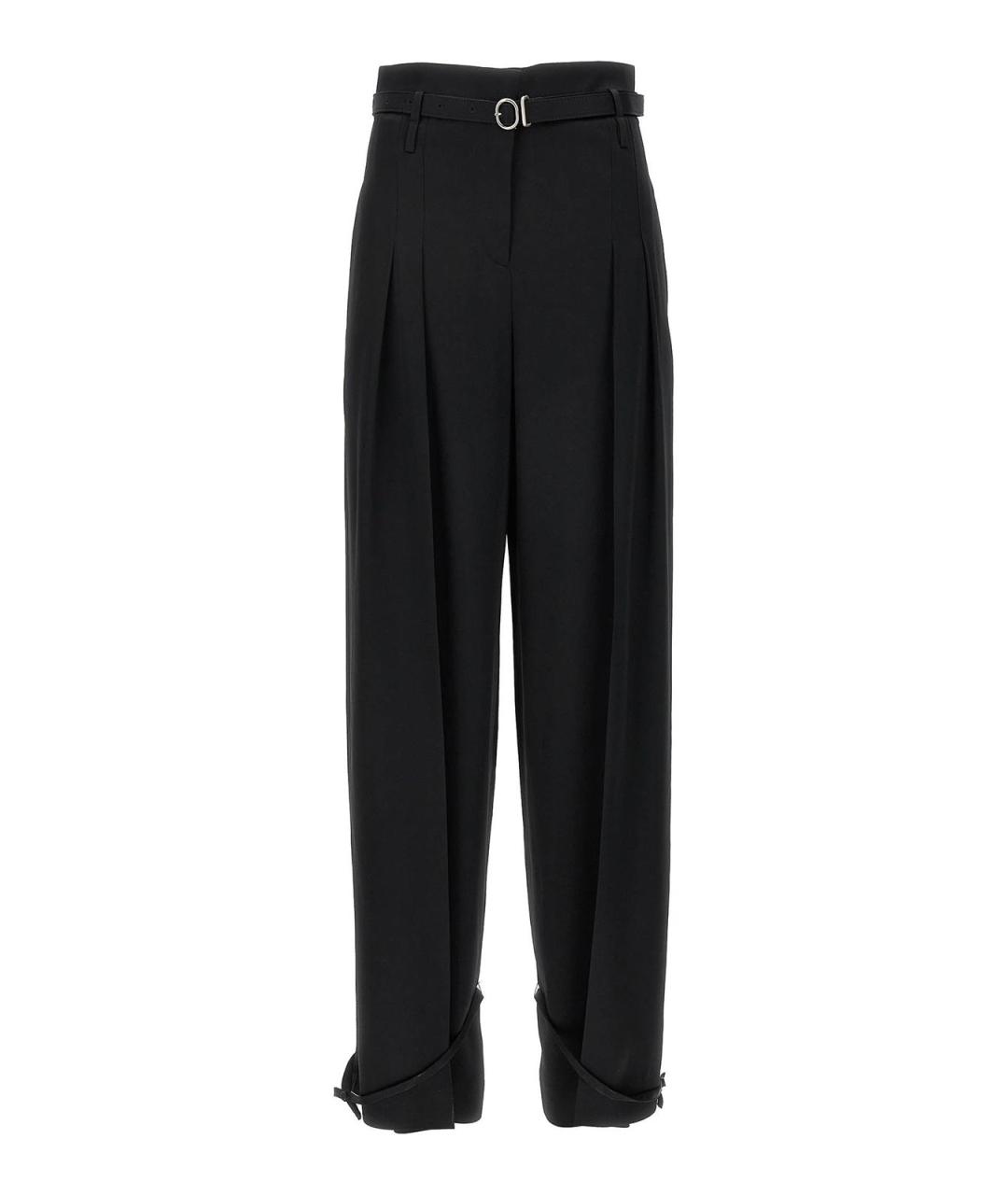 JIL SANDER Черные вискозные прямые брюки, фото 1