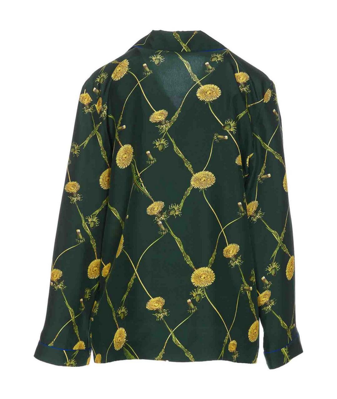 BURBERRY Зеленая шелковая рубашка, фото 2