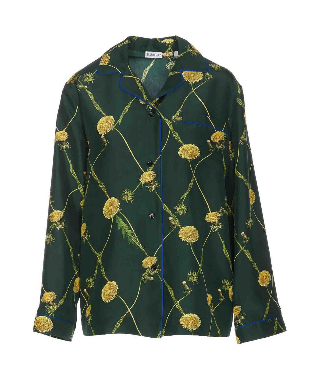 BURBERRY Зеленая шелковая рубашка, фото 1