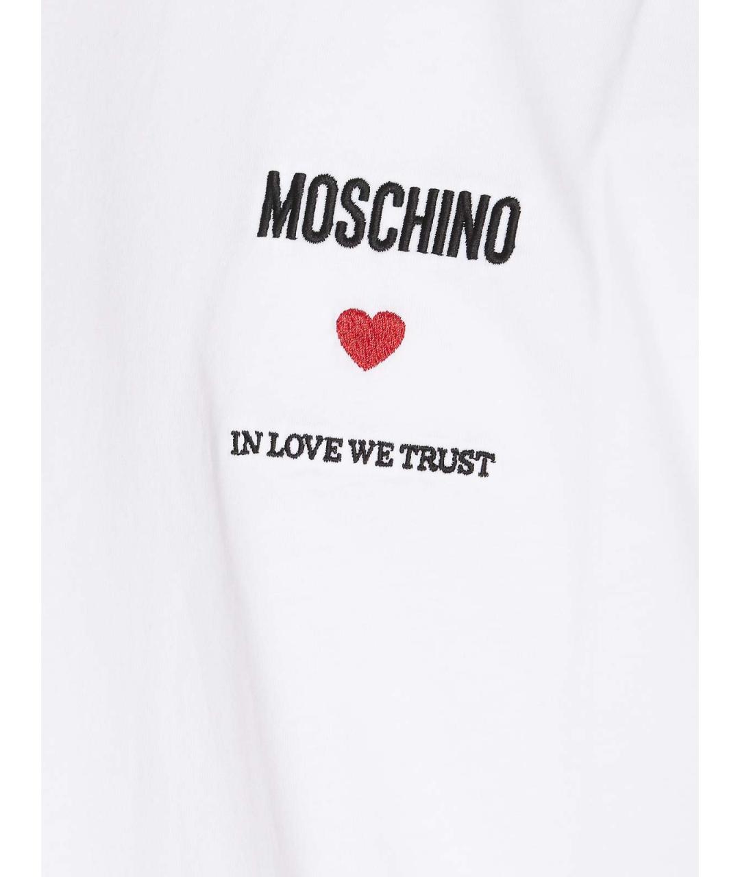 MOSCHINO Белая хлопковая футболка, фото 3