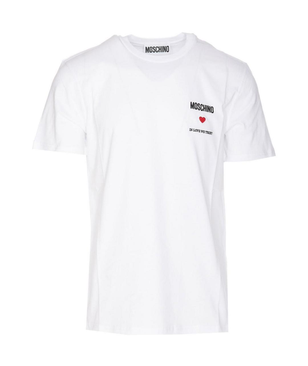 MOSCHINO Белая хлопковая футболка, фото 1