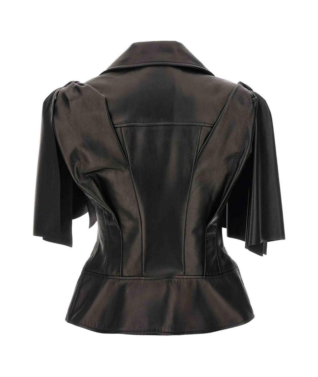 ALEXANDER MCQUEEN Черный кожаный жилет, фото 3