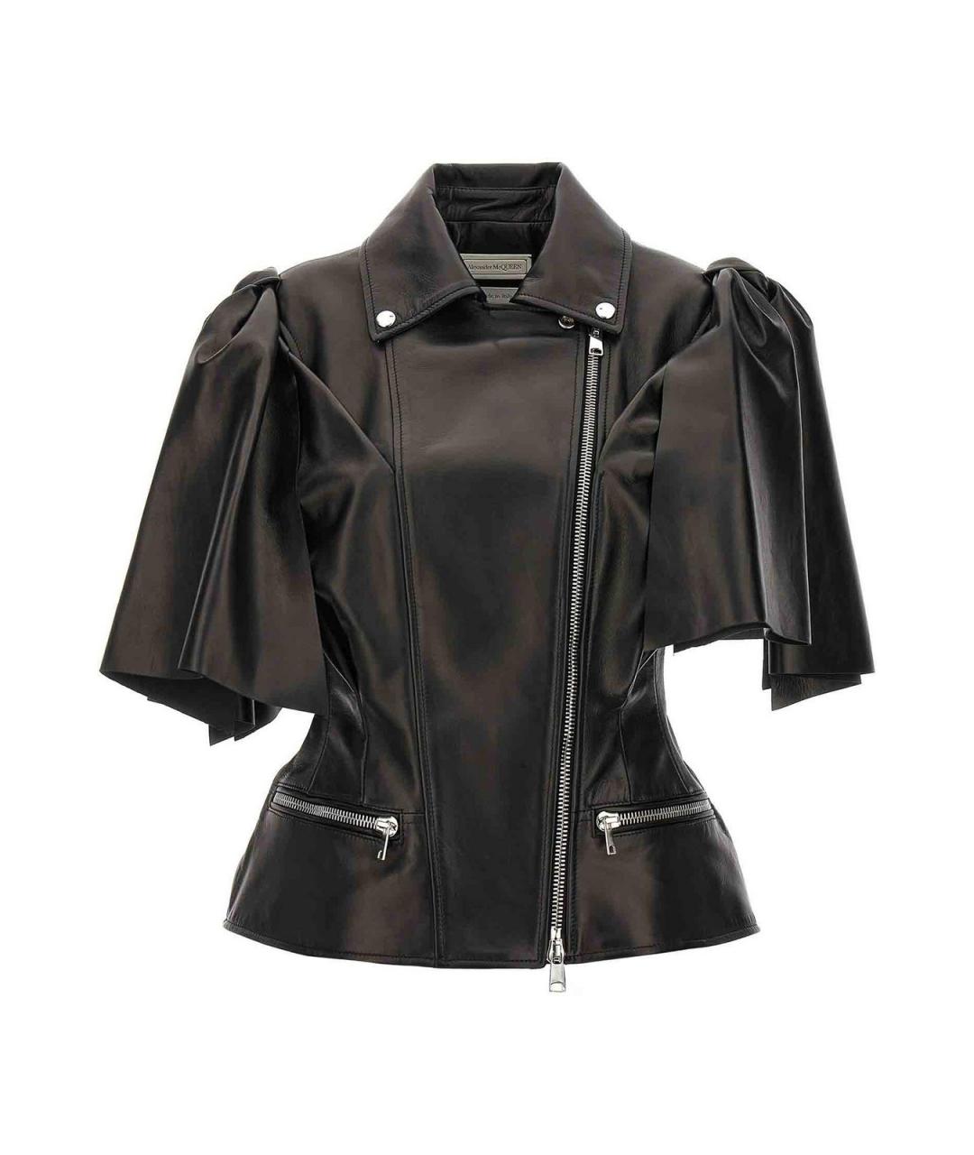 ALEXANDER MCQUEEN Черный кожаный жилет, фото 2