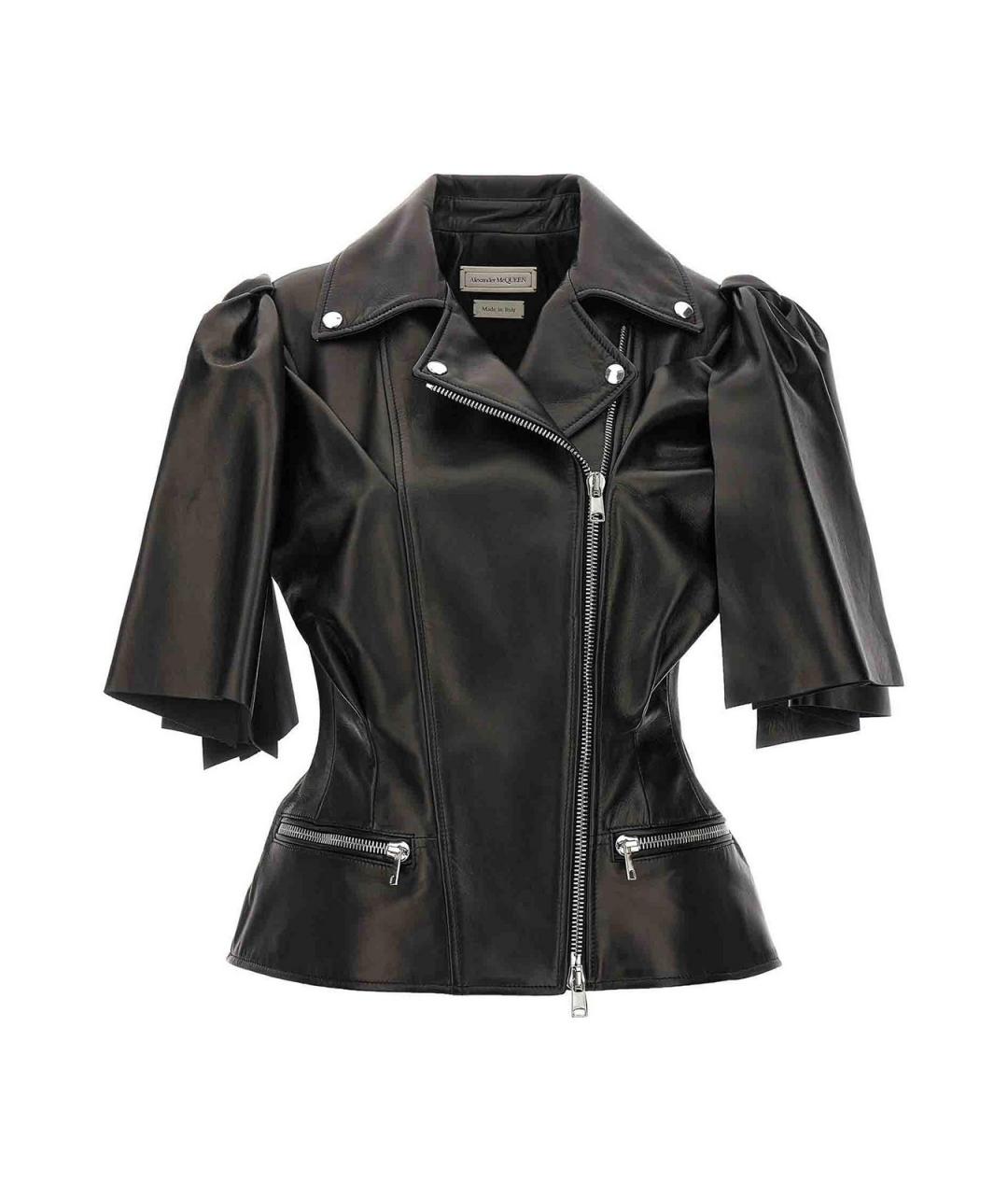 ALEXANDER MCQUEEN Черный кожаный жилет, фото 1