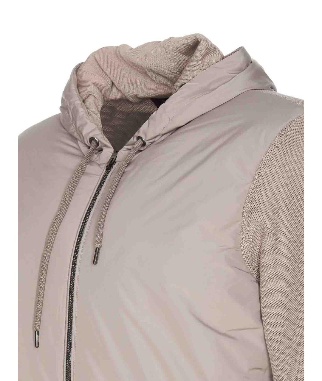 HERNO Бежевый хлопковый кардиган, фото 3