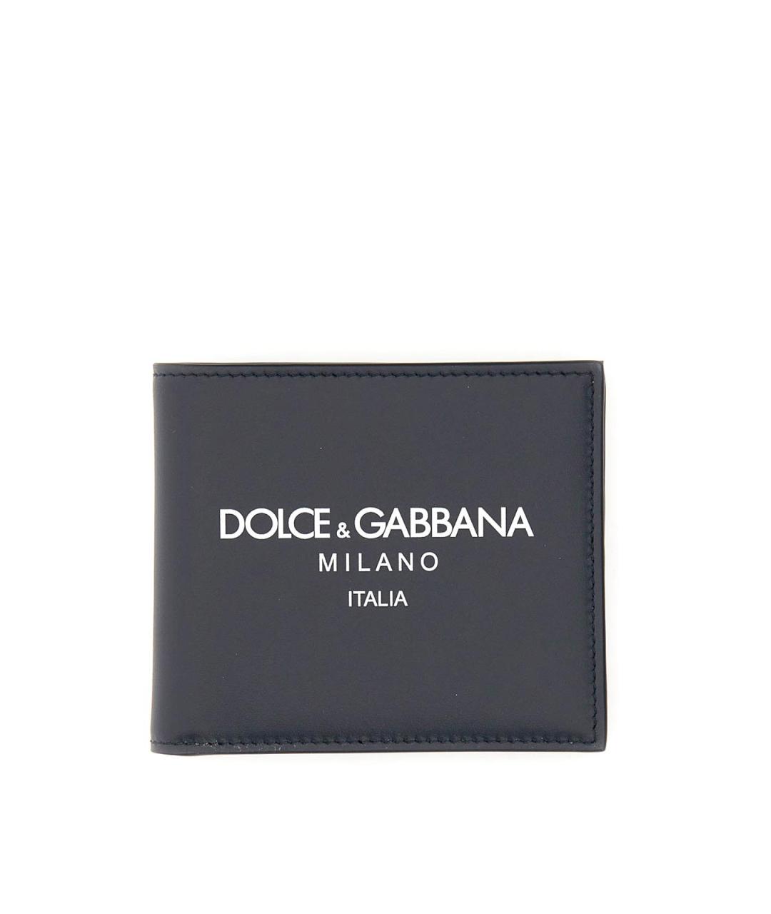 DOLCE&GABBANA Синий кожаный кошелек, фото 1