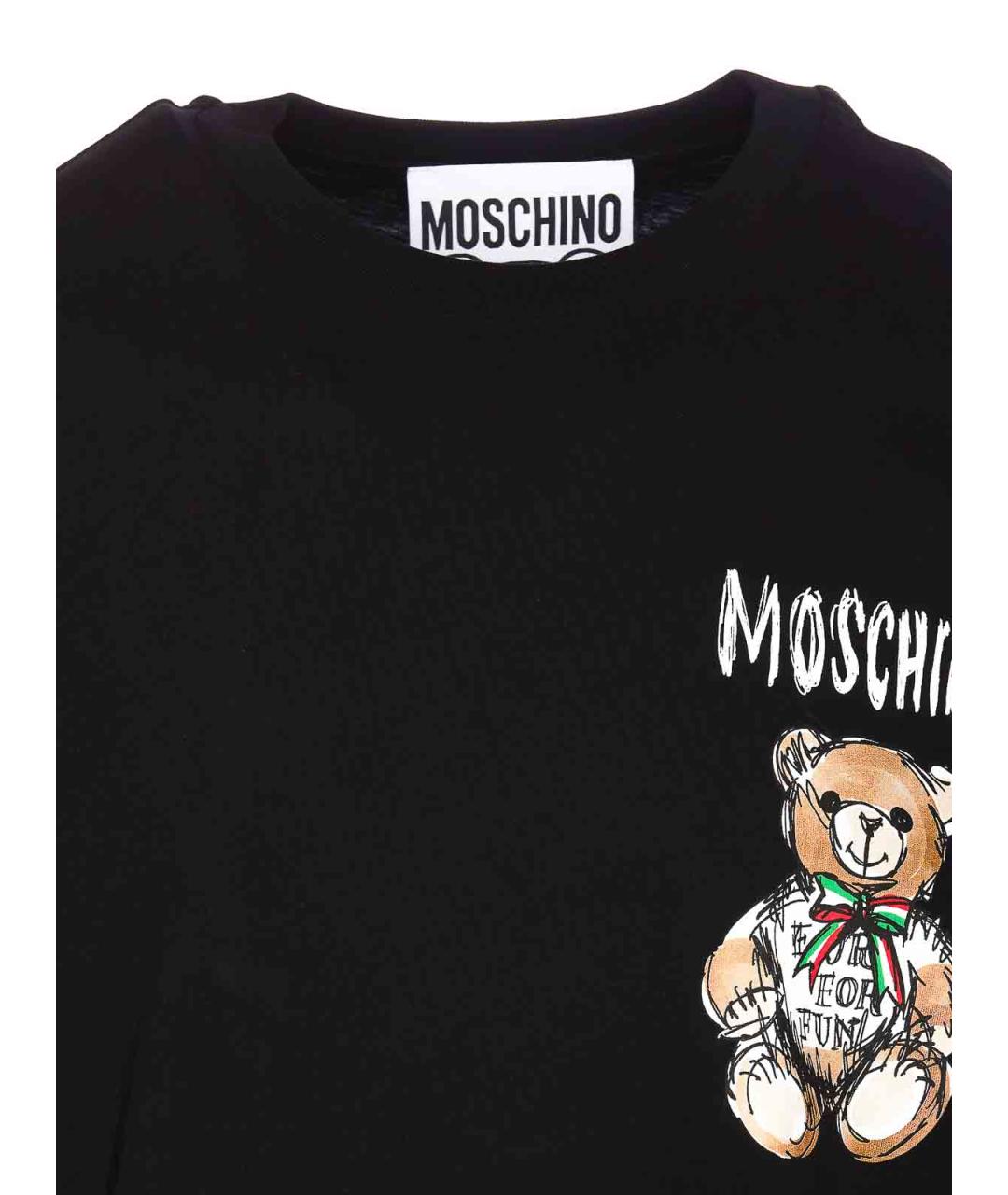 MOSCHINO Черная хлопковая футболка, фото 4