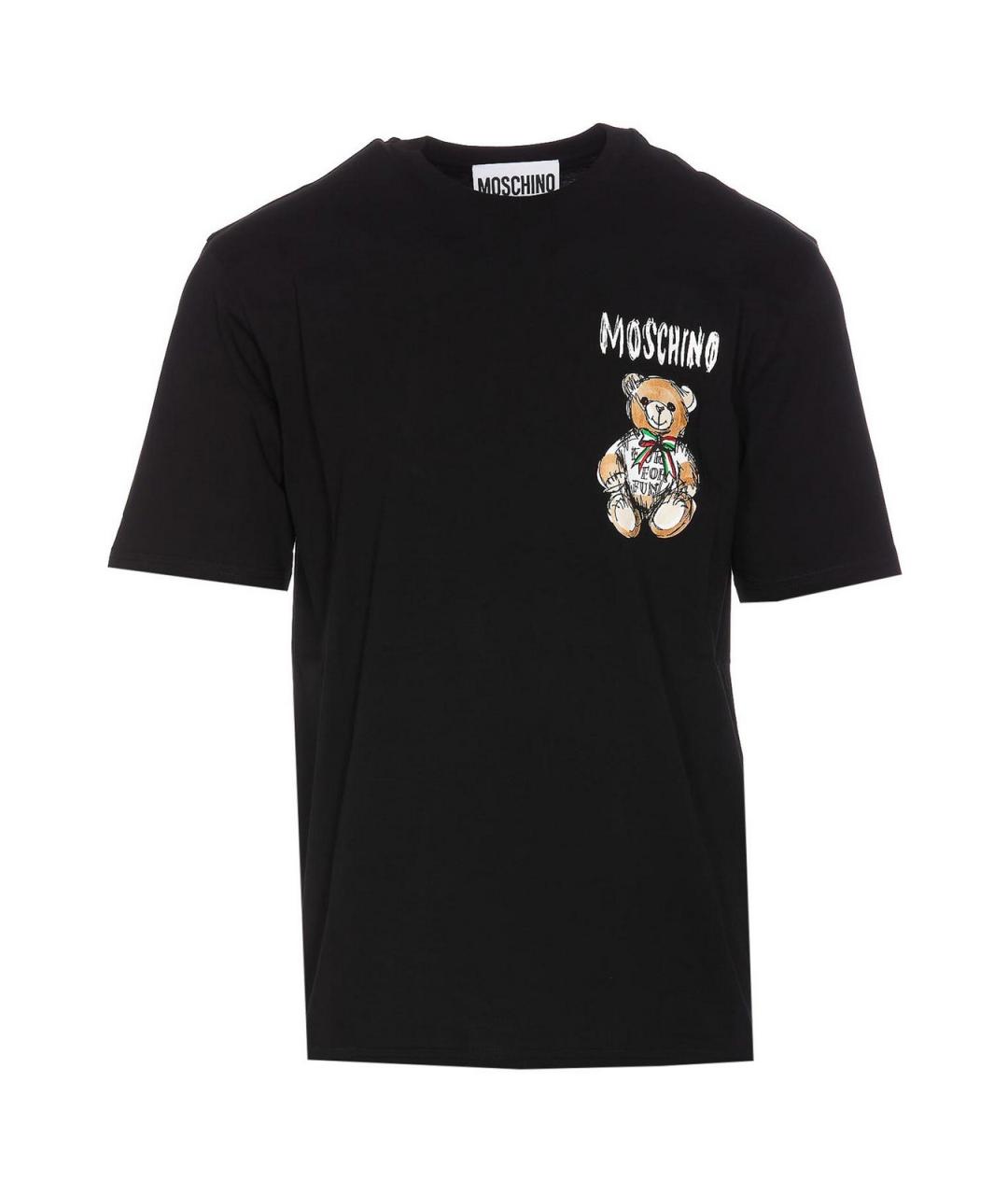 MOSCHINO Черная хлопковая футболка, фото 1