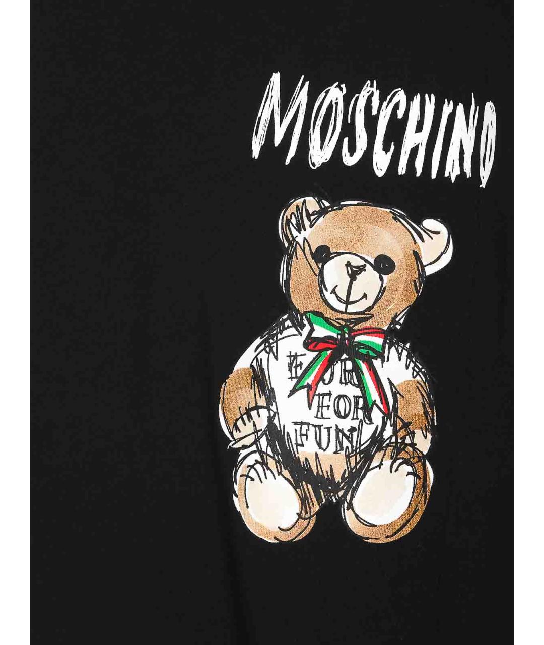 MOSCHINO Черная хлопковая футболка, фото 3