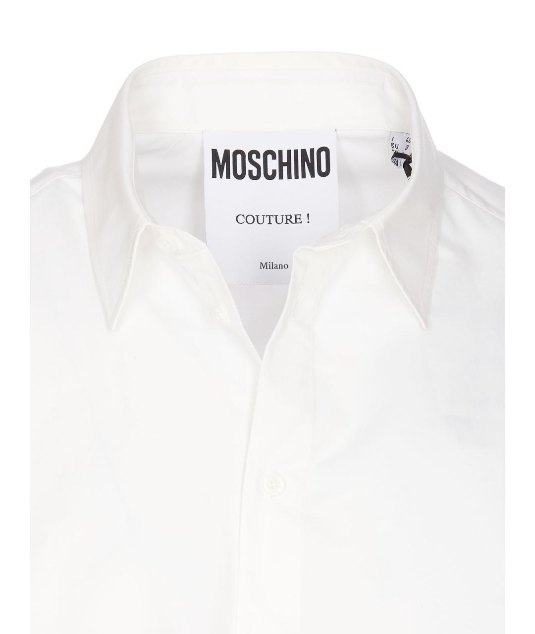 MOSCHINO Белая хлопковая классическая рубашка, фото 4