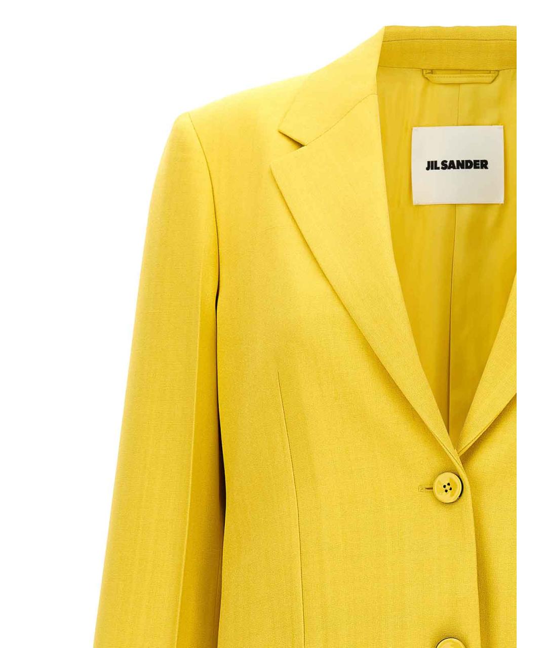 JIL SANDER Желтый вискозный жакет/пиджак, фото 3