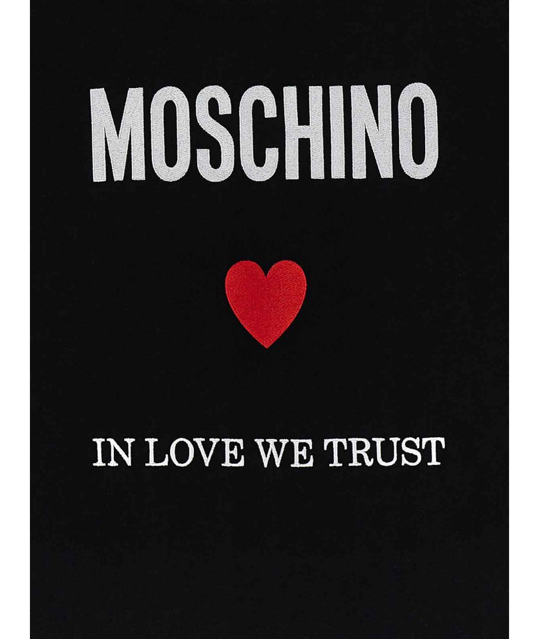 MOSCHINO Черная хлопковая футболка, фото 4