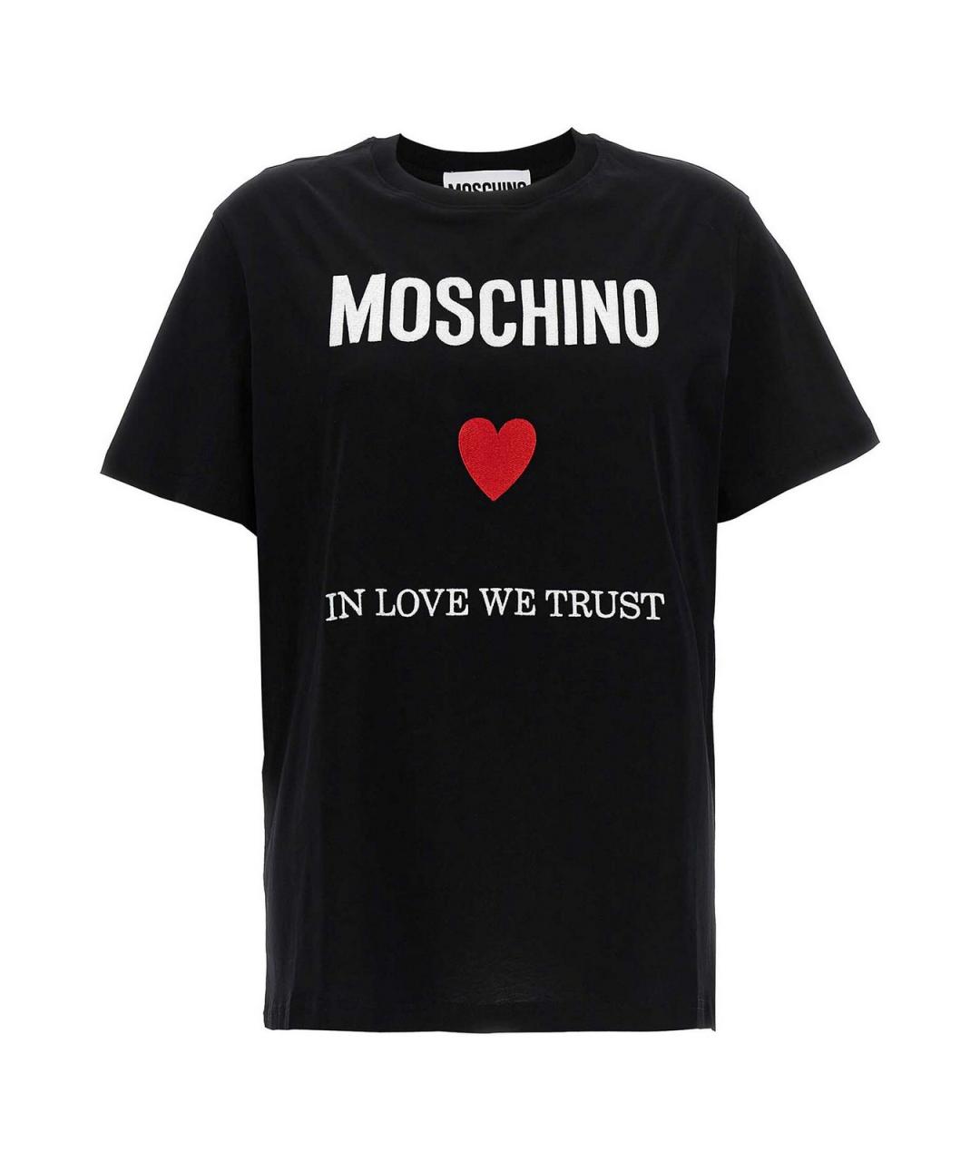MOSCHINO Черная хлопковая футболка, фото 1