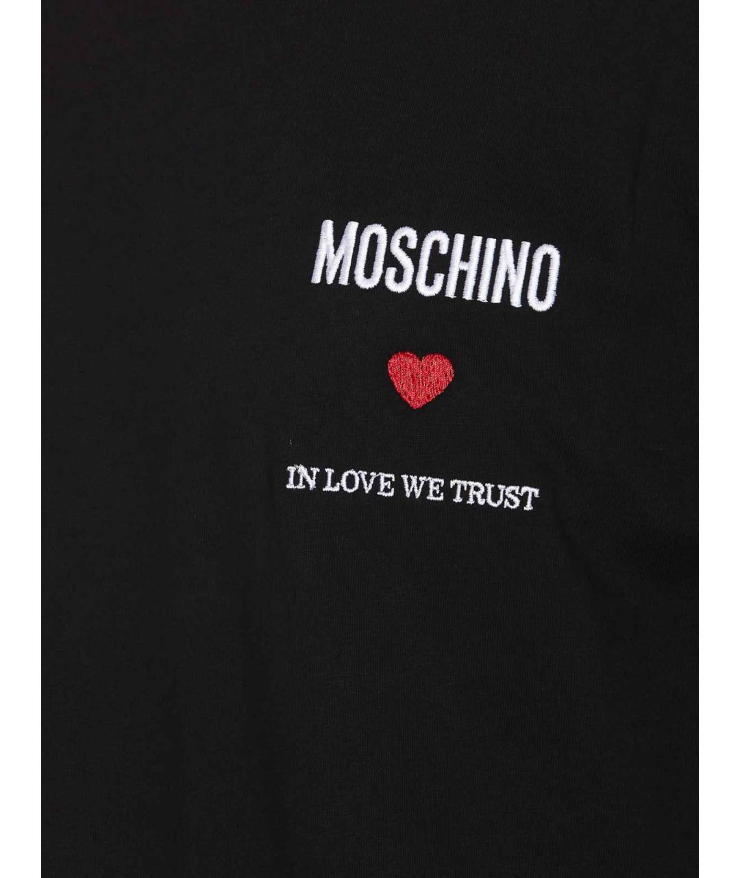 MOSCHINO Черная хлопковая футболка, фото 3
