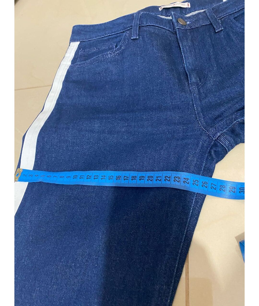HILFIGER COLLECTION Синие хлопковые прямые джинсы, фото 6