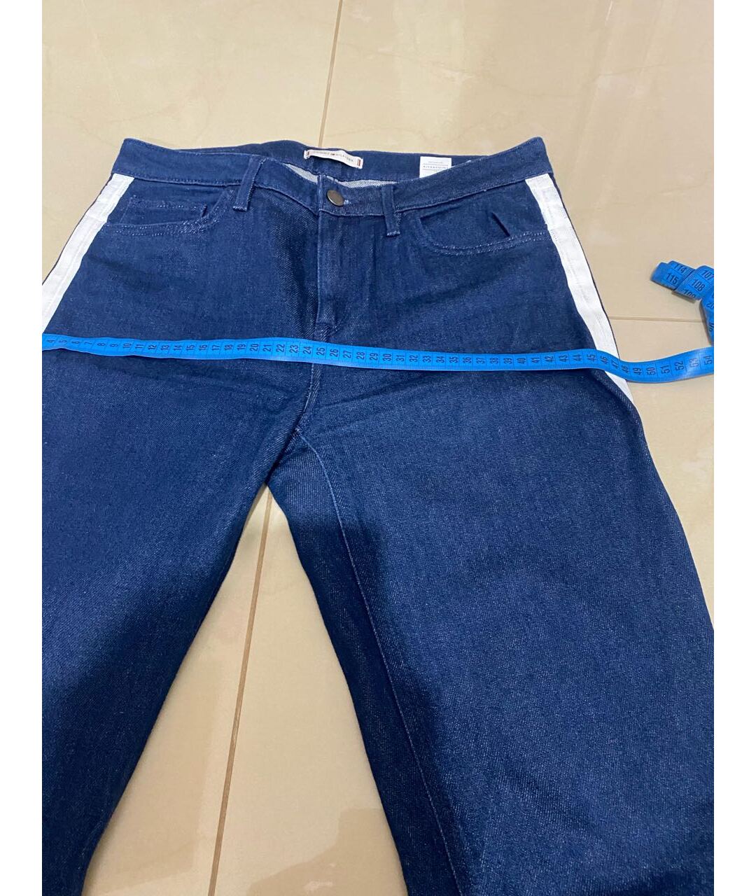 HILFIGER COLLECTION Синие хлопковые прямые джинсы, фото 4