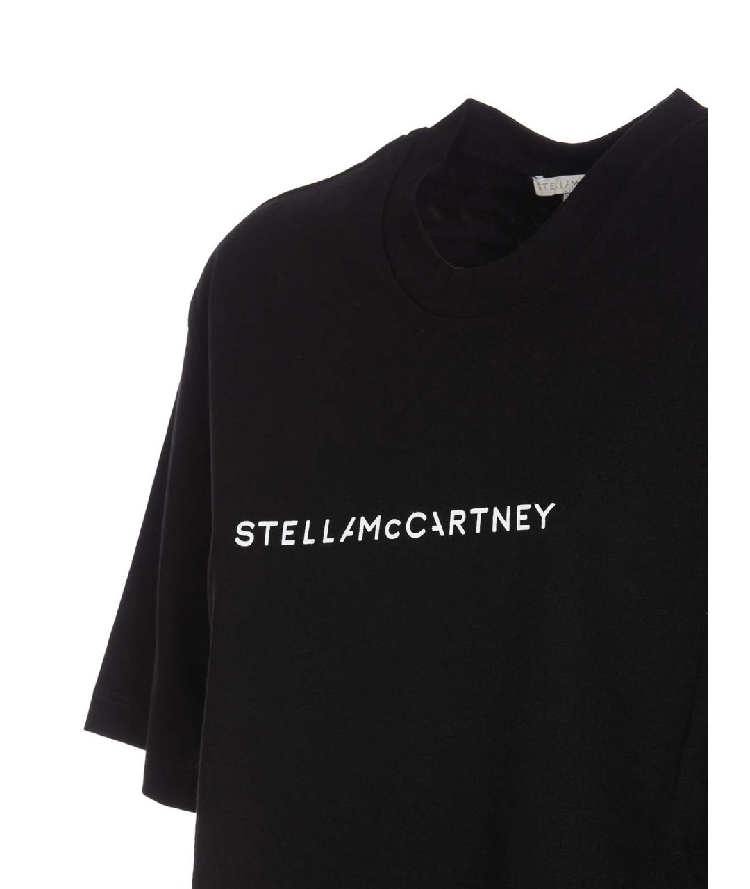 STELLA MCCARTNEY Черная хлопковая футболка, фото 3