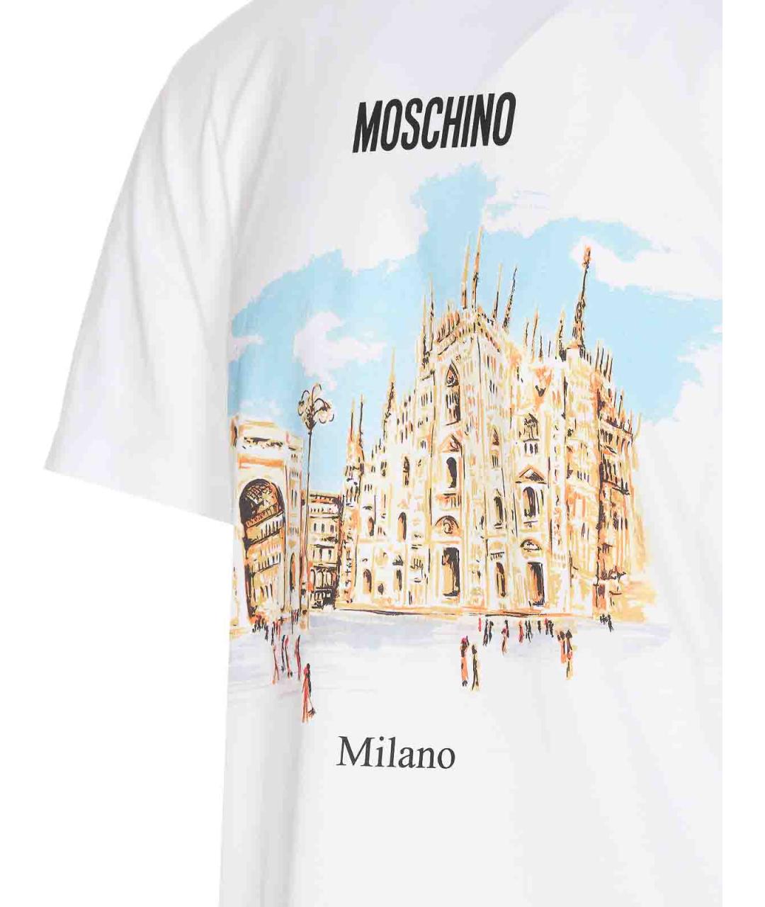 MOSCHINO Белая хлопковая футболка, фото 3