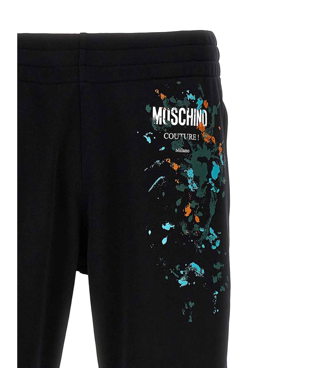 MOSCHINO Черные хлопковые повседневные брюки, фото 3