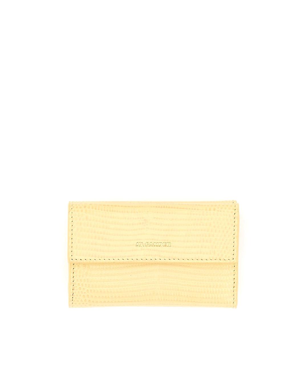 JIL SANDER Желтый кожаный кошелек, фото 1