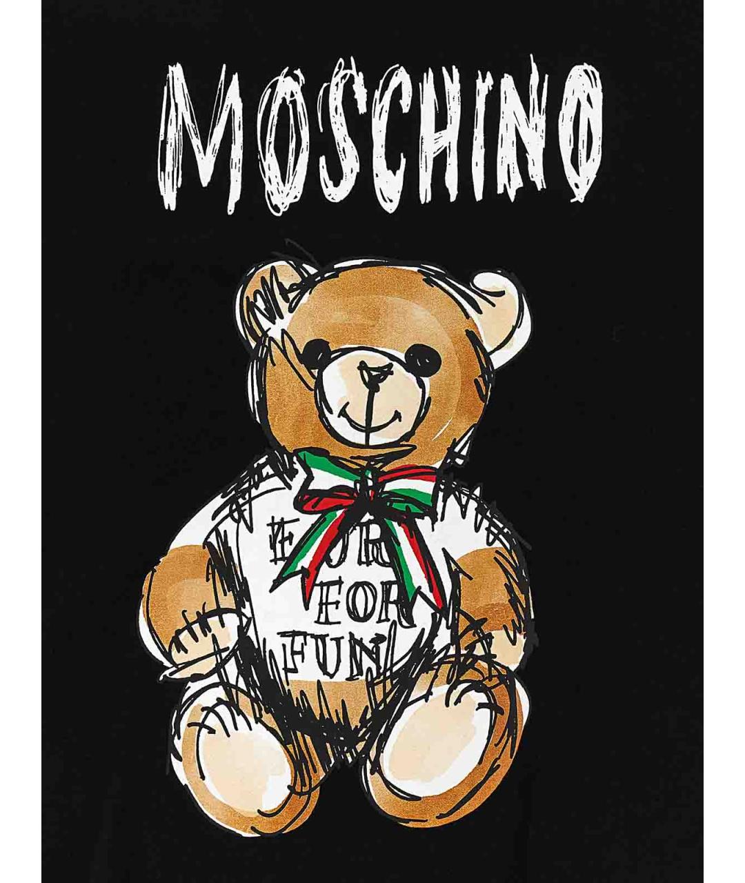 MOSCHINO Черная хлопковая футболка, фото 4