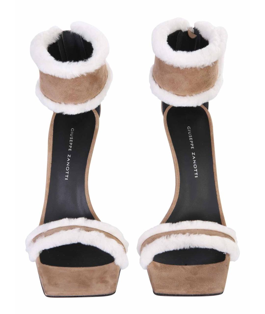 GIUSEPPE ZANOTTI DESIGN Серые кожаные сандалии, фото 2