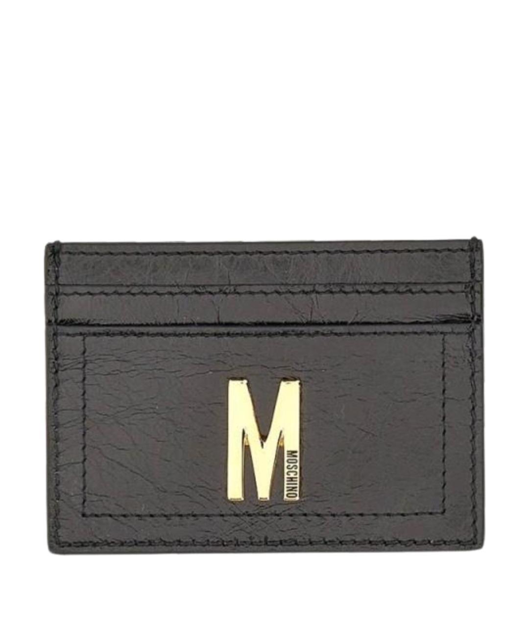MOSCHINO Черный кожаный кардхолдер, фото 1