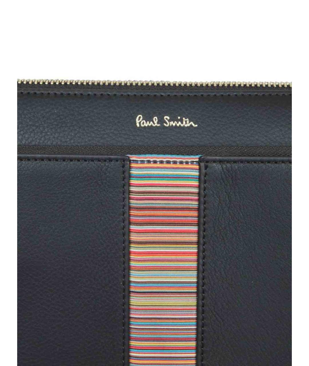 PAUL SMITH Черная кожаная сумка на плечо, фото 4
