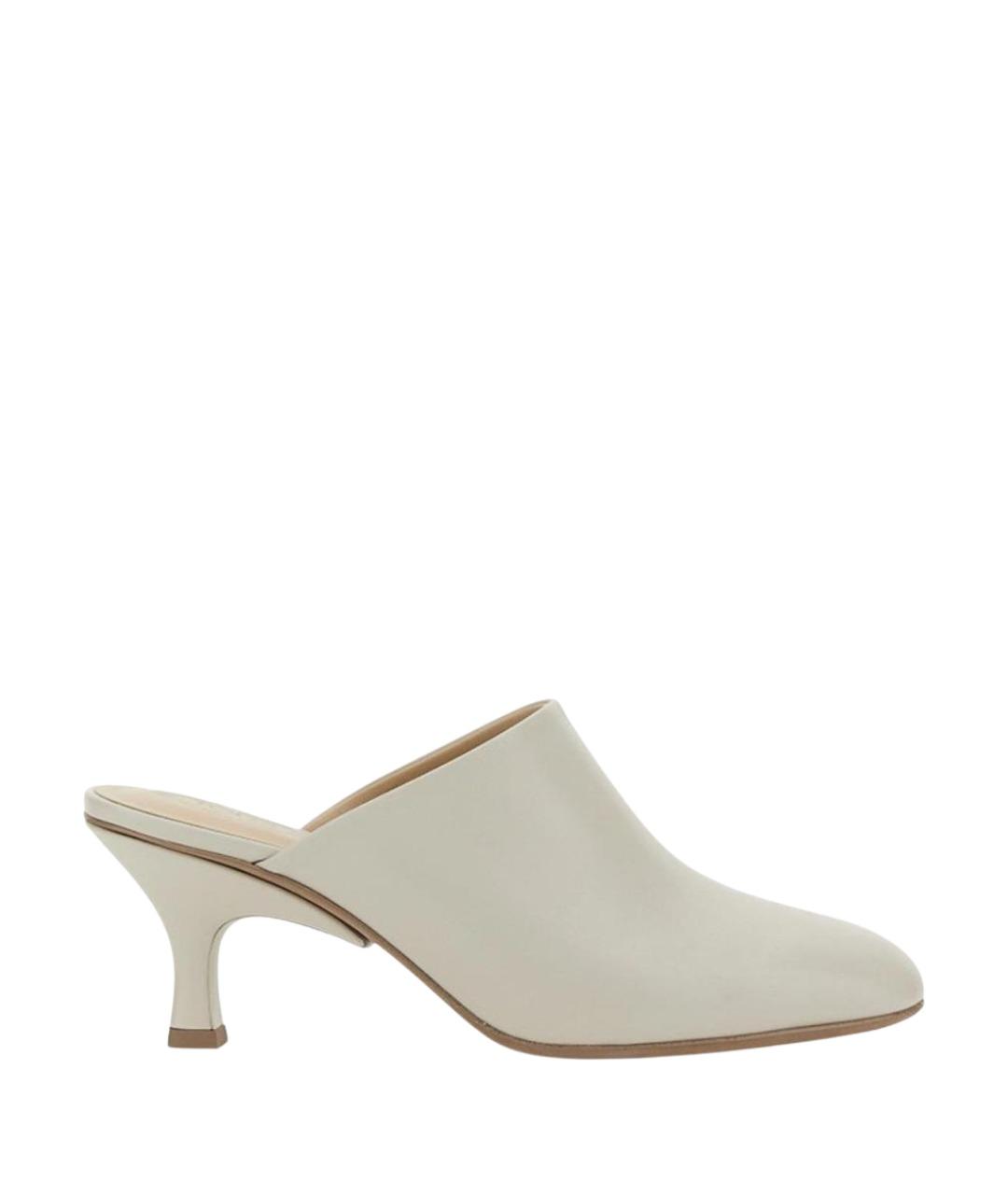 TOD'S Белые кожаные мюли, фото 1