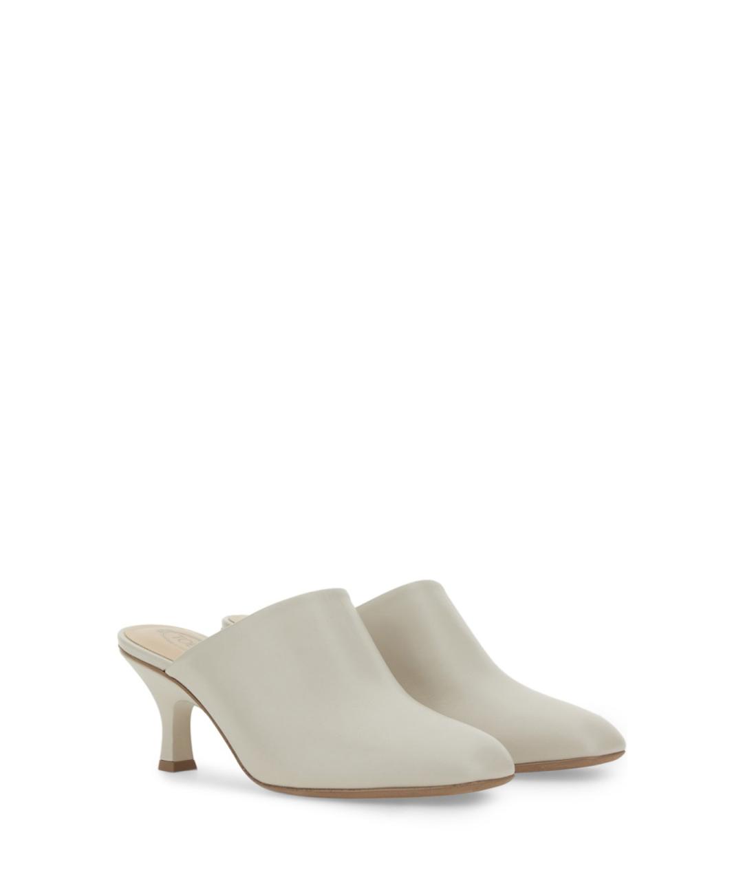 TOD'S Белые кожаные мюли, фото 2