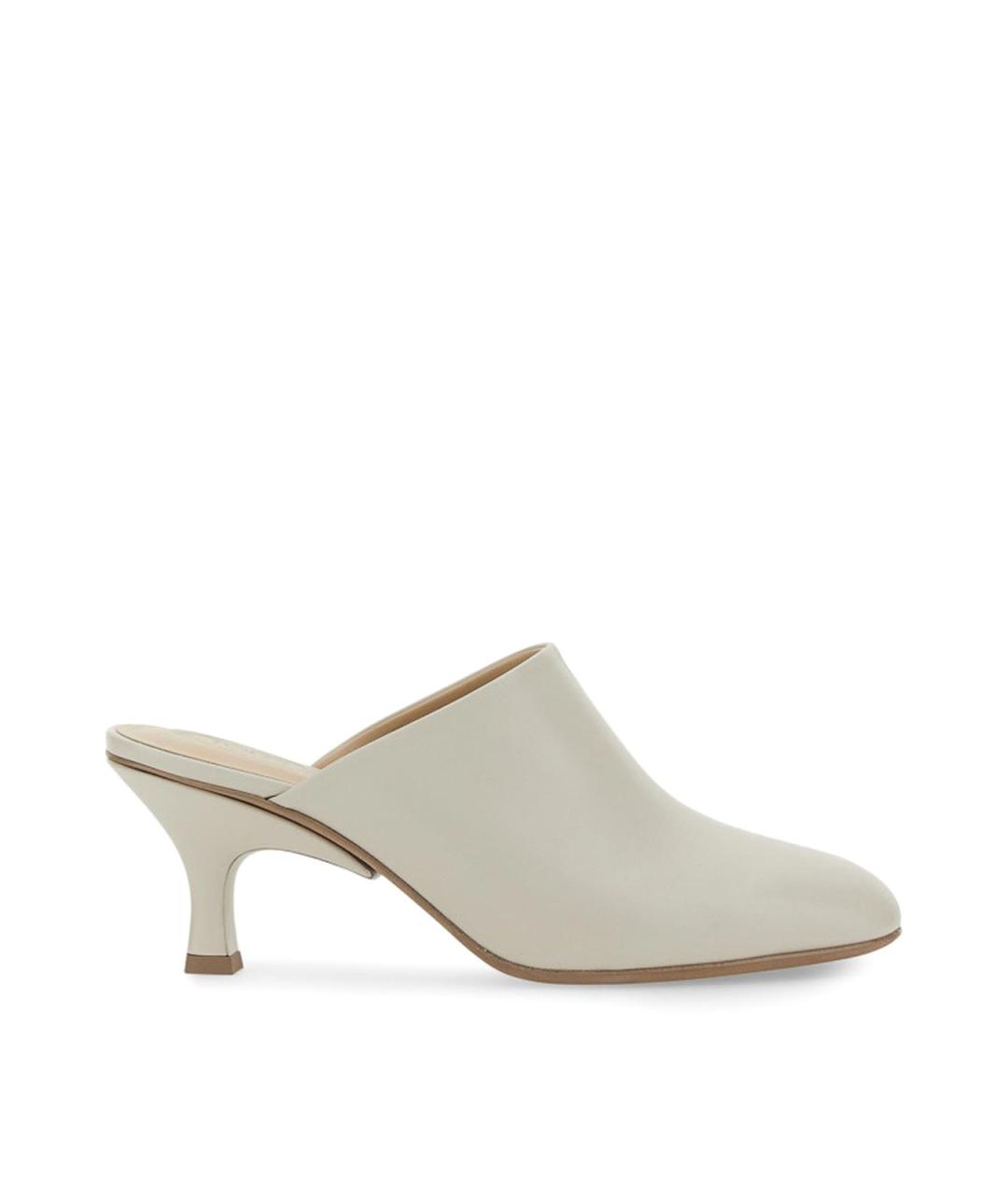 TOD'S Белые кожаные мюли, фото 1