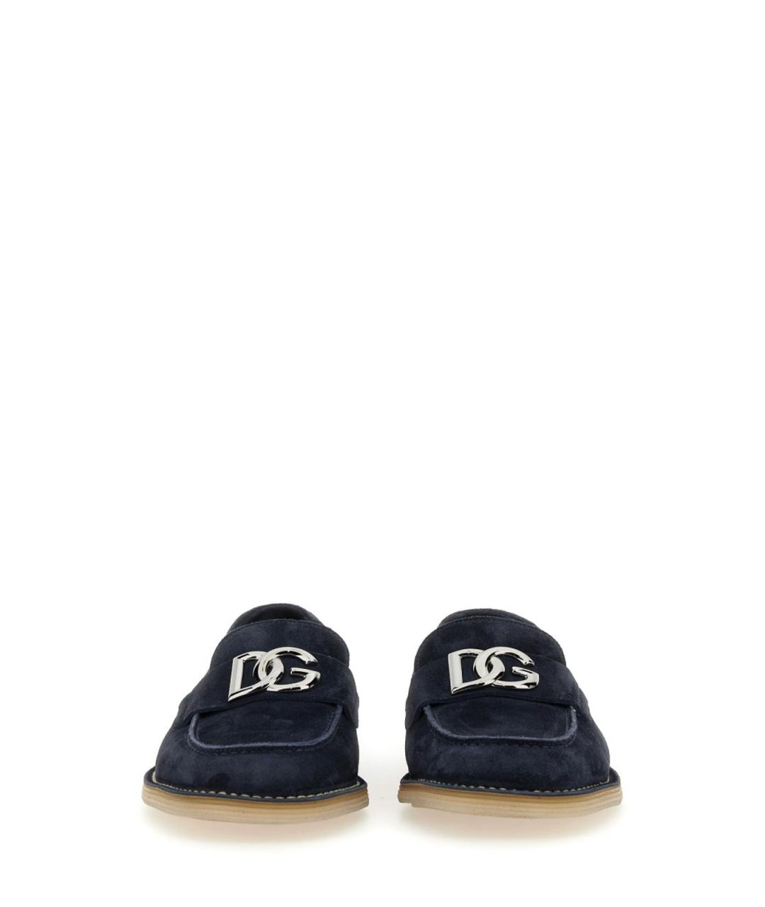 DOLCE&GABBANA Синие замшевые лоферы, фото 5