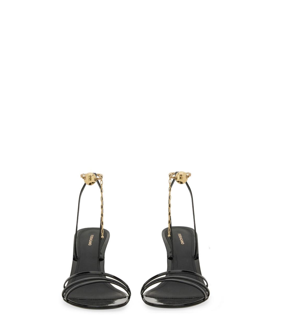 FERRAGAMO Черные кожаные сандалии, фото 2