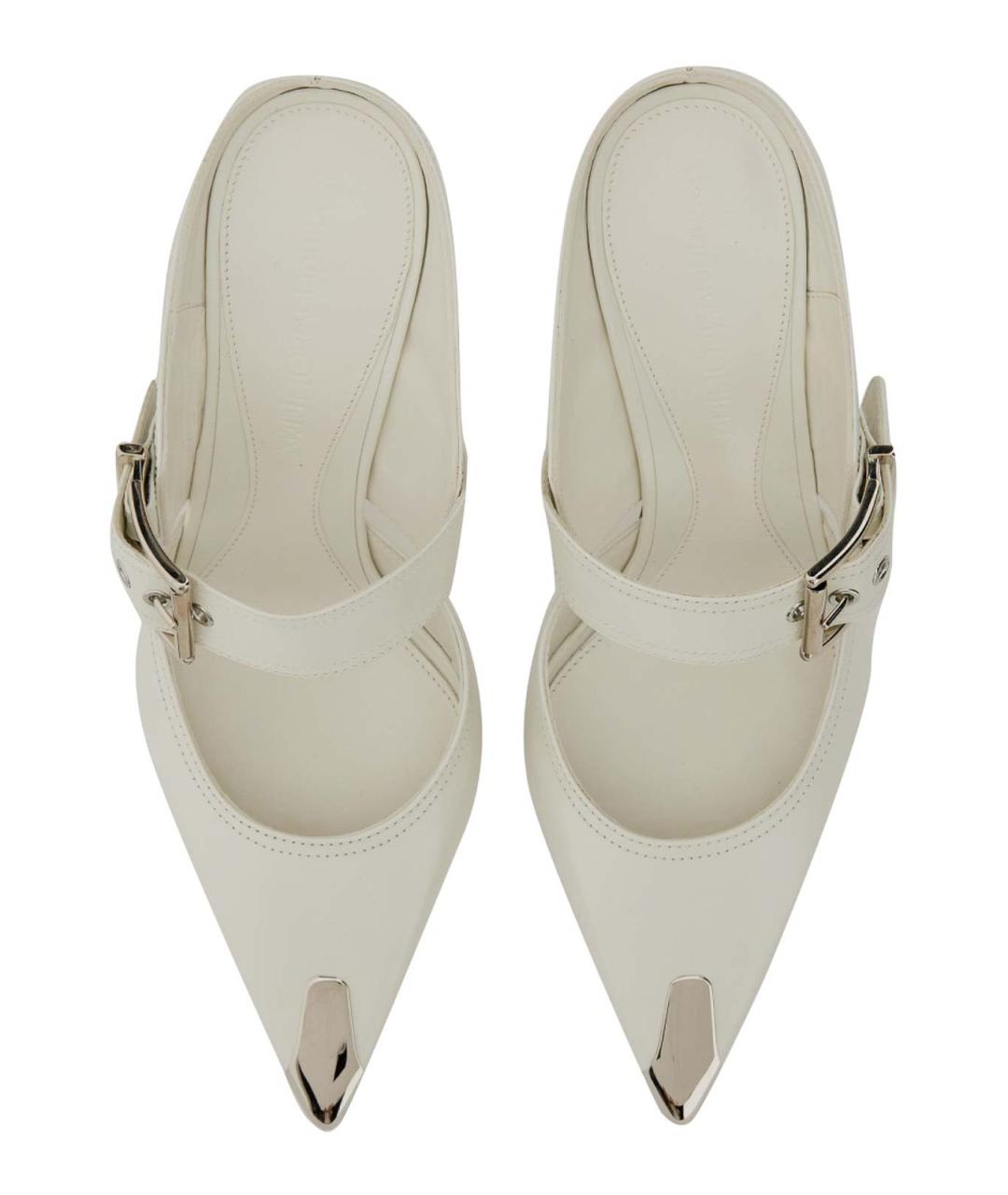 ALEXANDER MCQUEEN Белые кожаные сандалии, фото 4