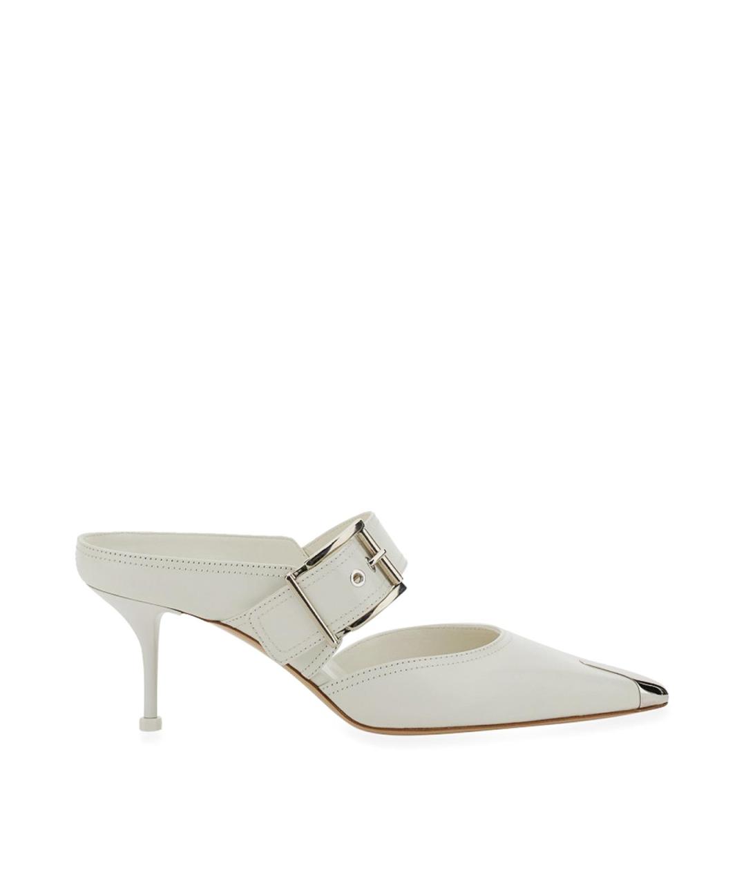 ALEXANDER MCQUEEN Белые кожаные сандалии, фото 1