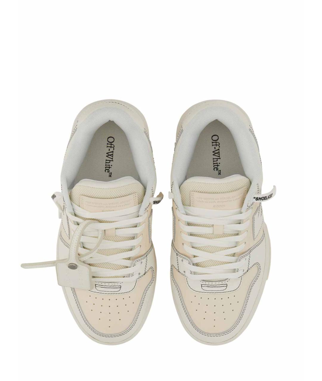 OFF-WHITE Белые кожаные низкие кроссовки / кеды, фото 5