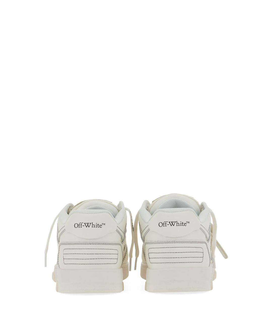 OFF-WHITE Белые кожаные низкие кроссовки / кеды, фото 3