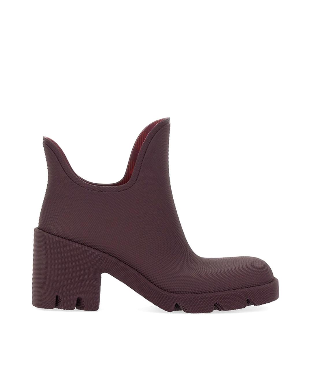 BURBERRY Бордовые резиновые сапоги, фото 1