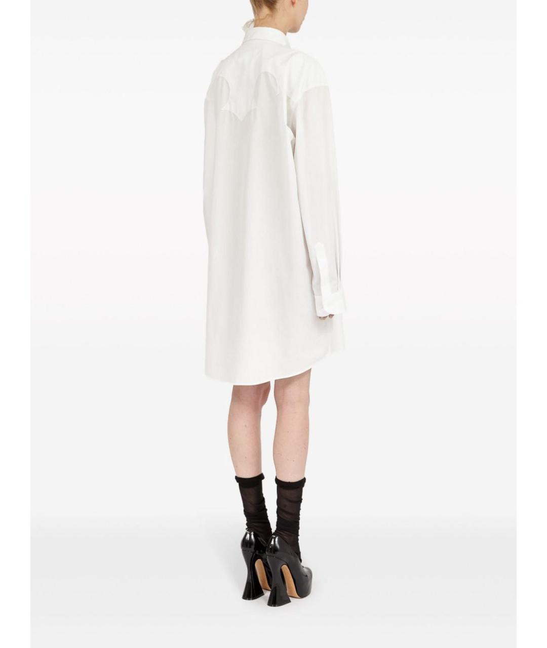 MAISON MARGIELA Белое хлопковое повседневное платье, фото 4
