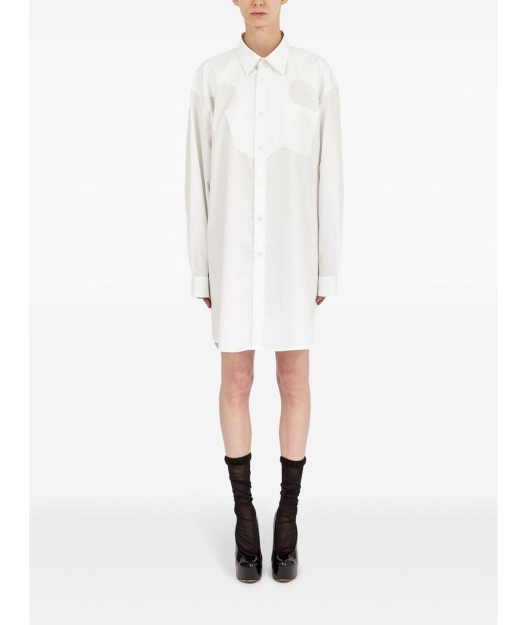 MAISON MARGIELA Белое хлопковое повседневное платье, фото 2