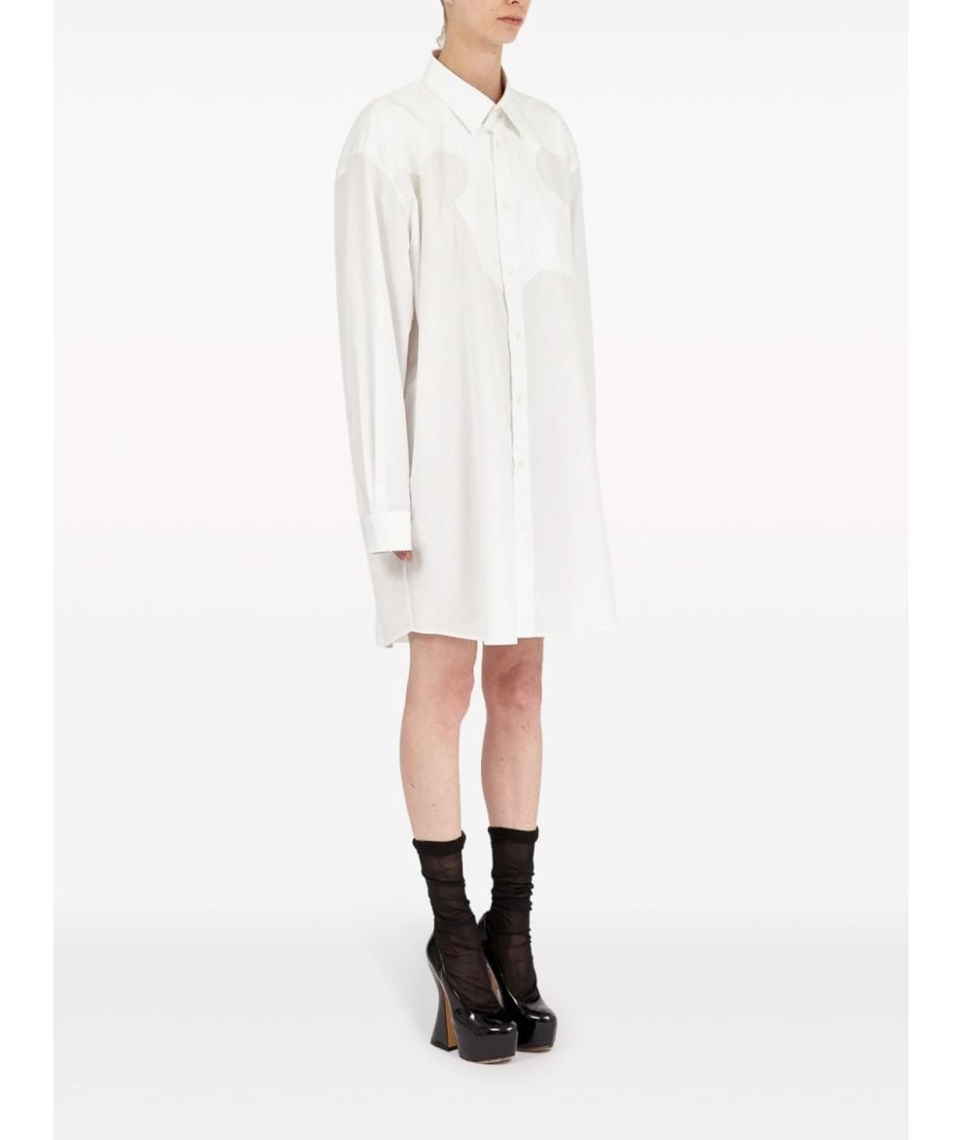 MAISON MARGIELA Белое хлопковое повседневное платье, фото 5