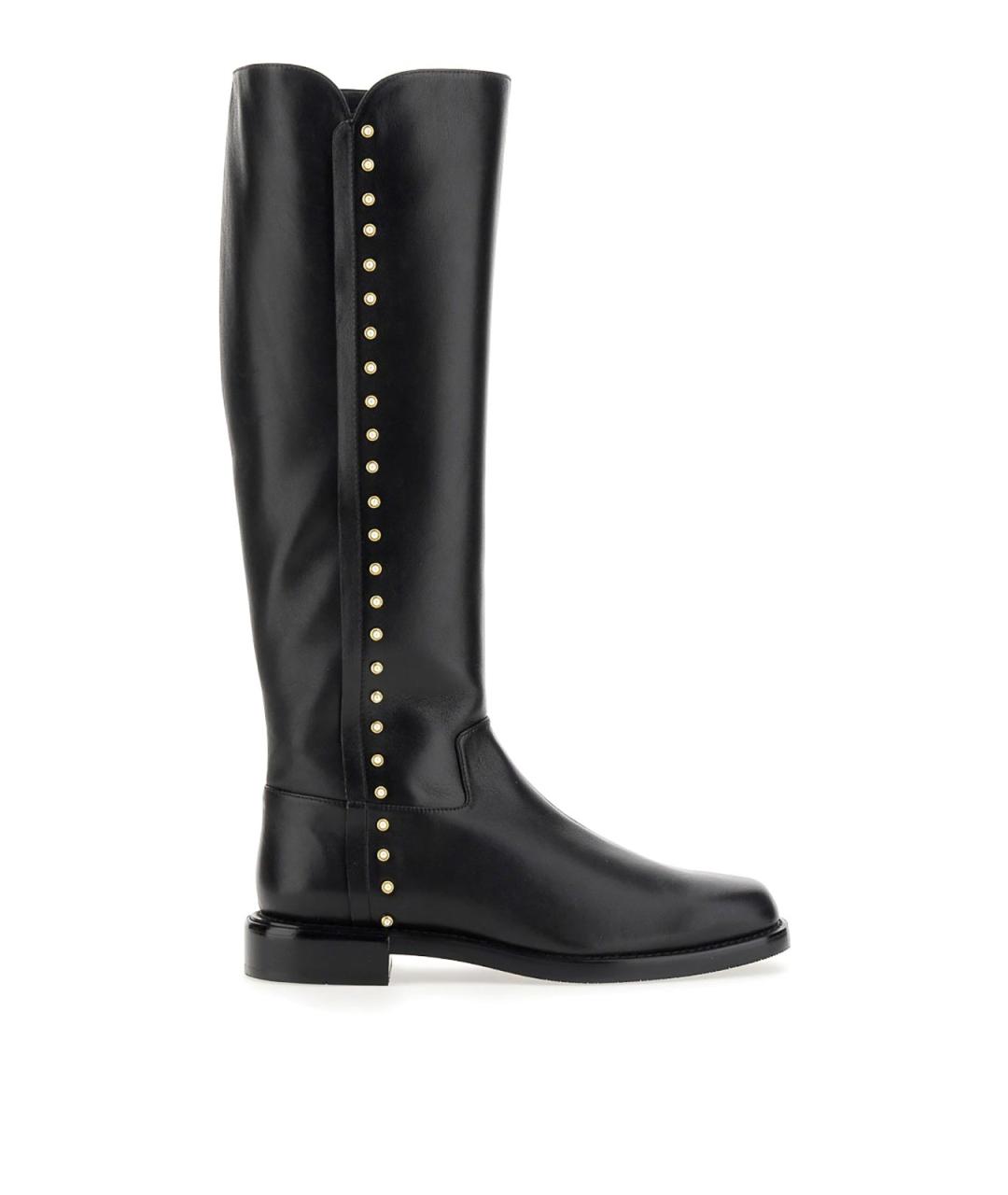 STUART WEITZMAN Черные кожаные сапоги, фото 1